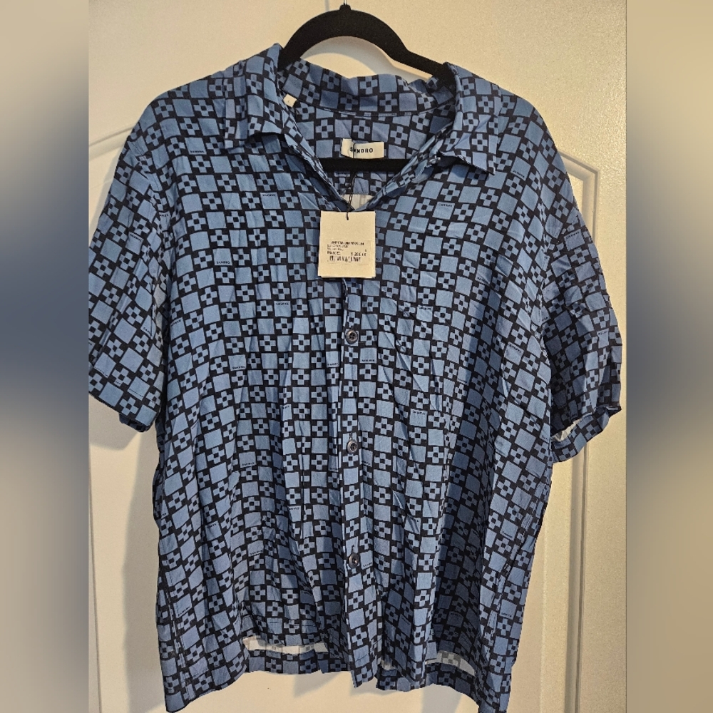 SANDRO  MEN SHORT SLEEVES SHIRT